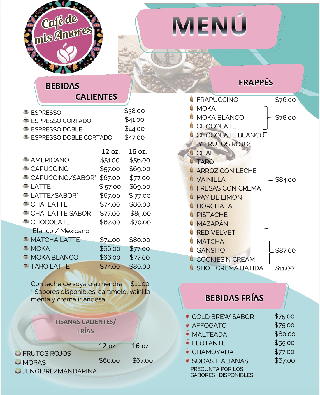 Menú Café de Mis Amores - Página 1